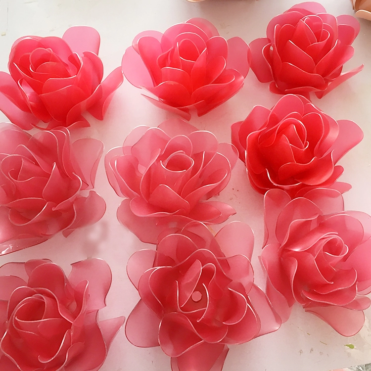 Accessoires de fleur de rose en acrylique pour la décoration de mariage d'affichage de fenêtre