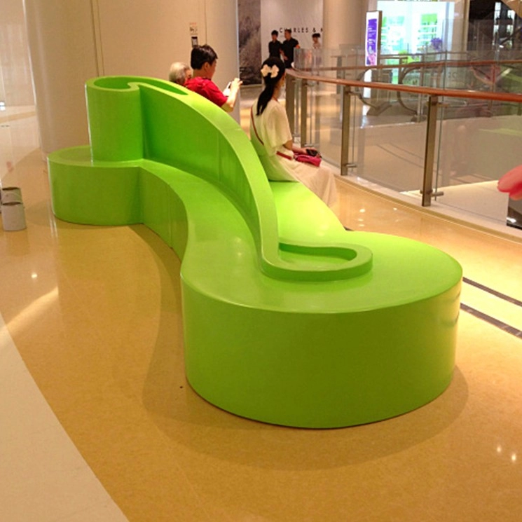 Notes en fibre de verre banc centre commercial grande chaise décoration