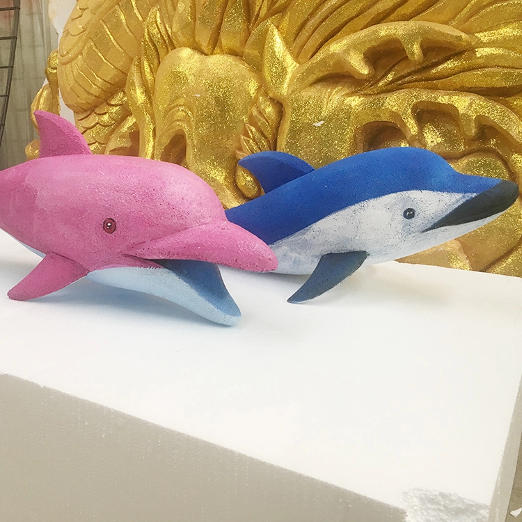 Accessoires de décoration de coquille de dauphin de sculpture en mousse sur le thème de la marine d'été