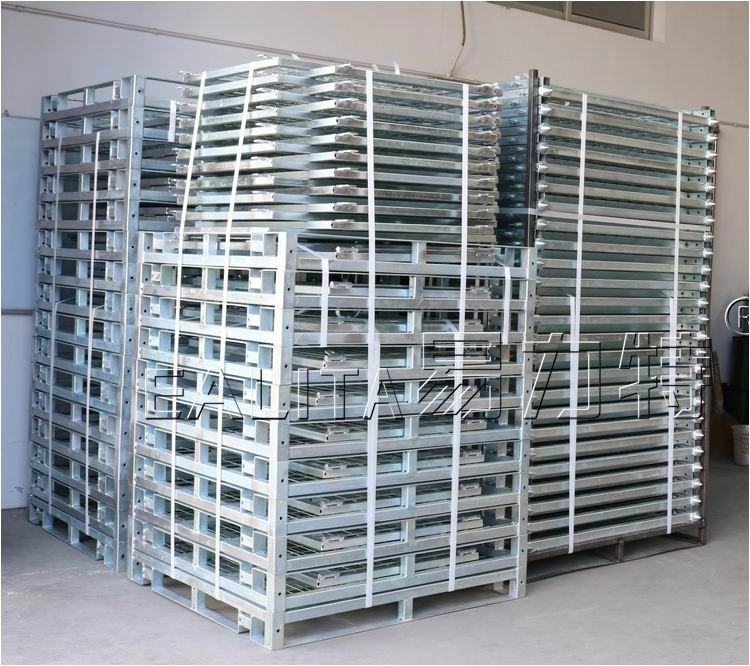 Cage de stockage galvanisée pliable Conteneur en treillis métallique M-PCM-01-P