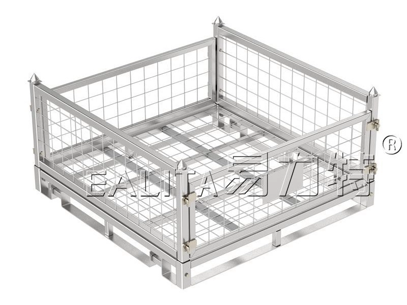 Cage de calage en treillis métallique de palette de stockage en métal pliable à usage intensif M-PCMH-03-P