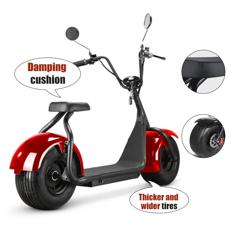 scooter électrique adulte de Citycoco de gros pneu de la CE 1500w avec la batterie d'ion de lithium