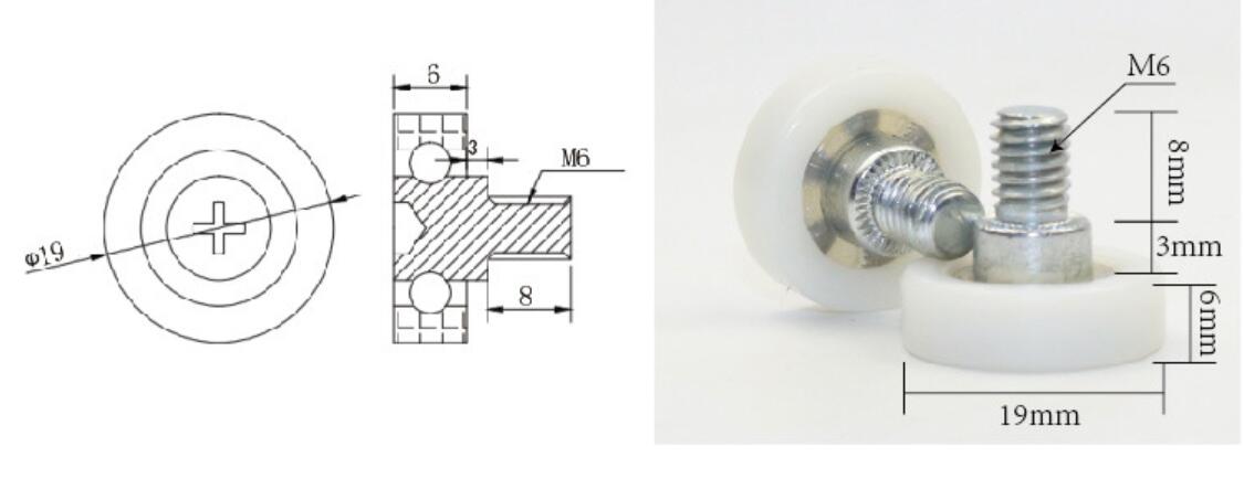 POM drawer roller 