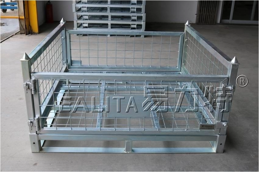 Cage de calage en treillis métallique de palette de stockage en métal pliable à usage intensif M-PCMH-03-P
