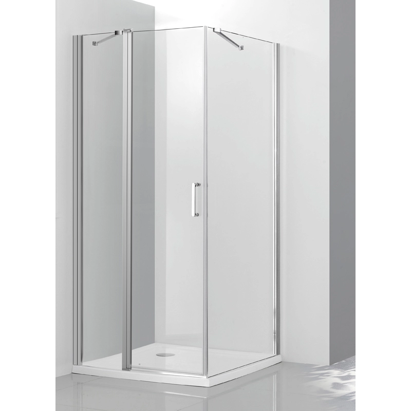 Cabines de douche carrées sans cadre à 1 porte pivotante