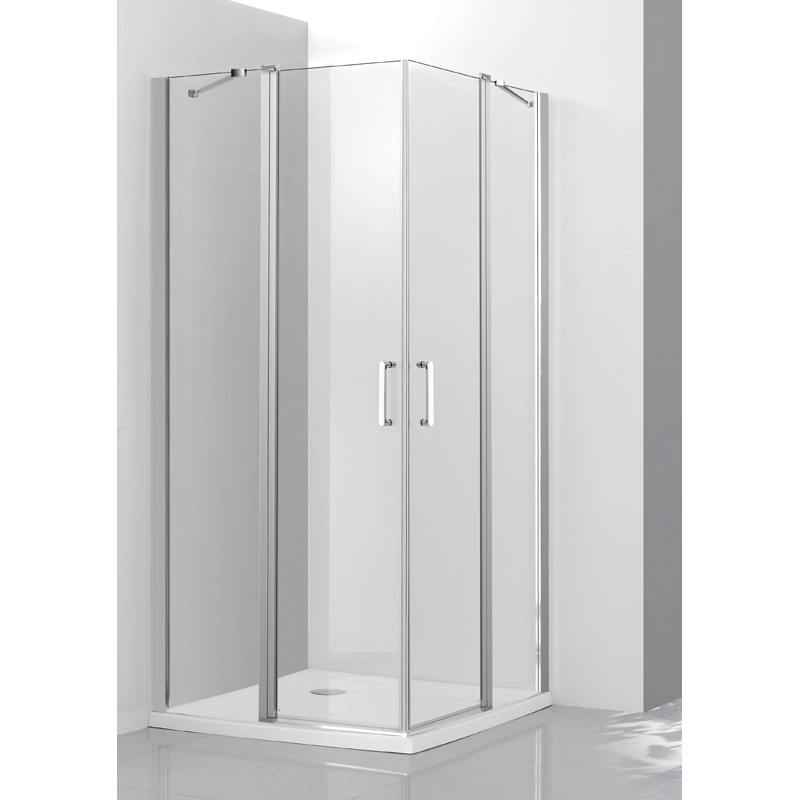 Cabines de douche à 2 portes pivotantes en coin carré