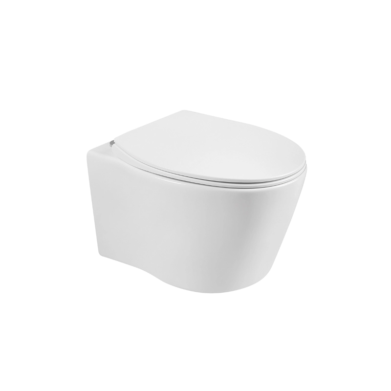 Toilette suspendue au mur en céramique ronde blanche de conception moderne
