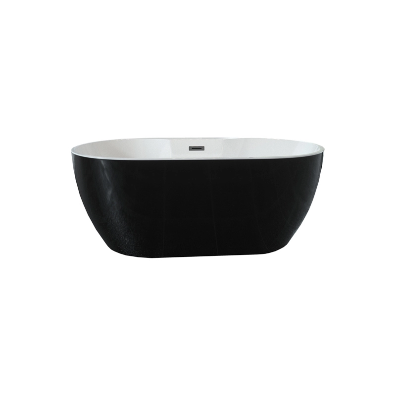 Baignoire autoportante en acrylique de salle de bains de couleur noire