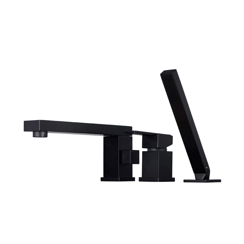 rim-mounted matt black bathtub taps_3_hole_1_handles_matt_black_surface_mounted_brass_bathroom_bathtub_taps_Badewannenarmaturen_Badkraan_NEUNAS_14223A-B