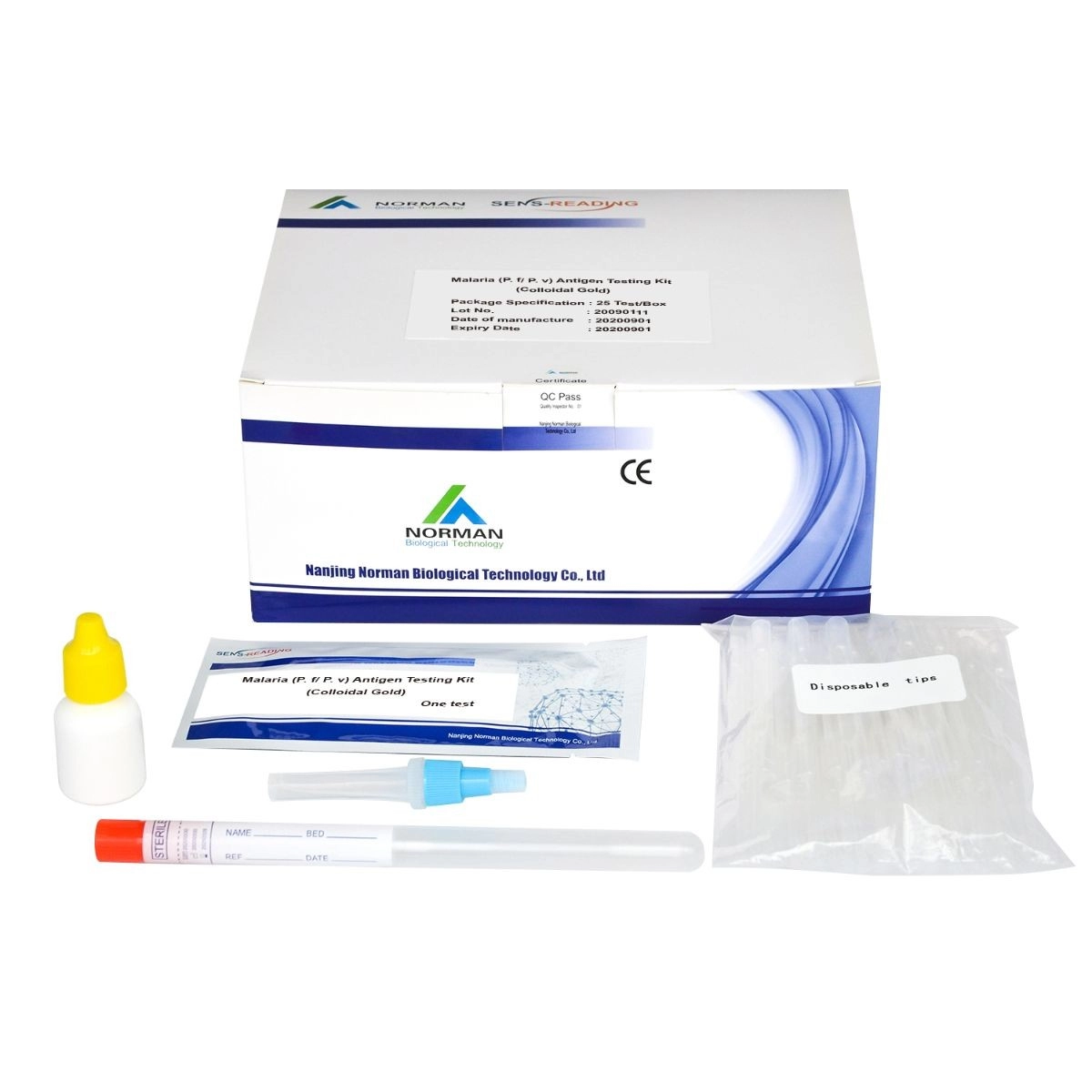 Malaria (P. f P. v) Kit de test d'antigène