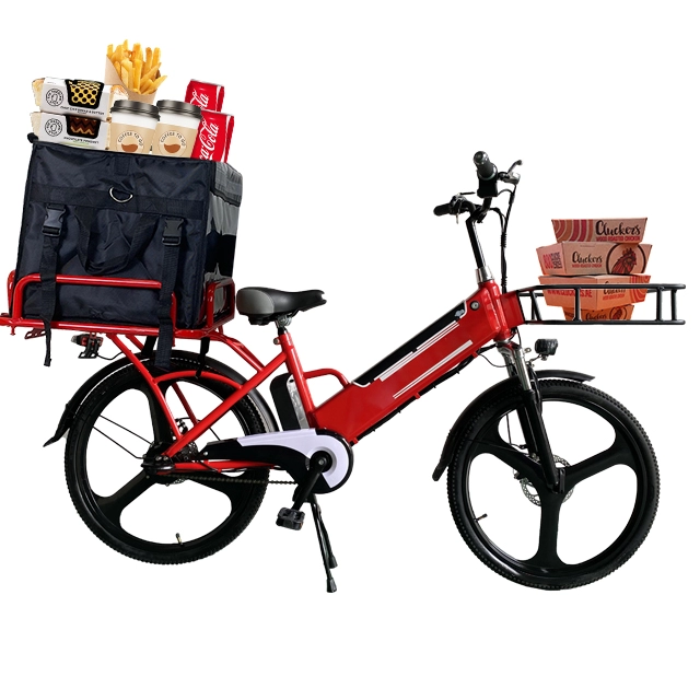 Vélo électrique de livraison de nourriture rouge 48V 240W