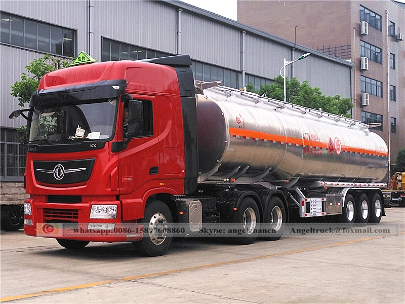 Camion de réservoir d'huile semi-remorque de réservoir de carburant en aluminium à 3 essieux