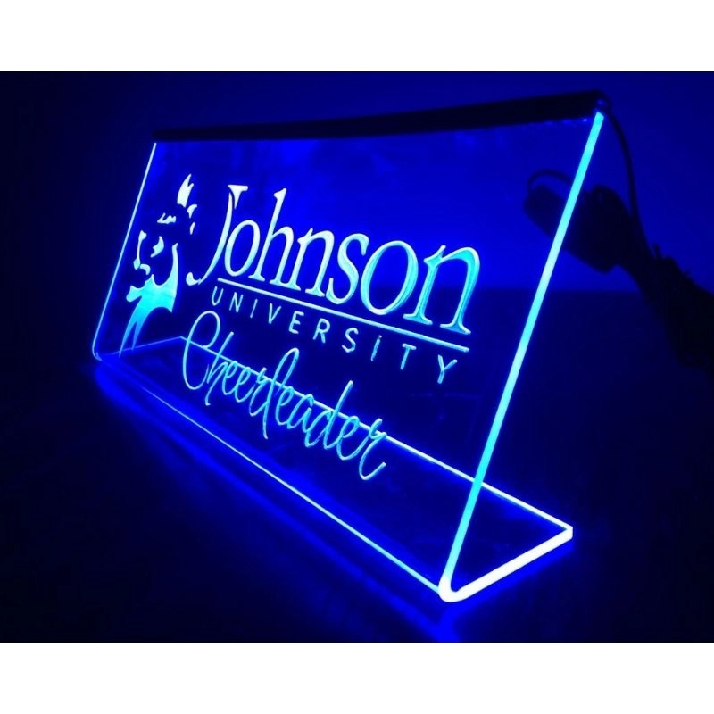 Enseigne éclairée en acrylique de comptoir personnalisée avec lettres laser