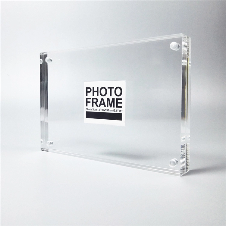 Bloc de cadre photo magnétique acrylique transparent double face autoportant