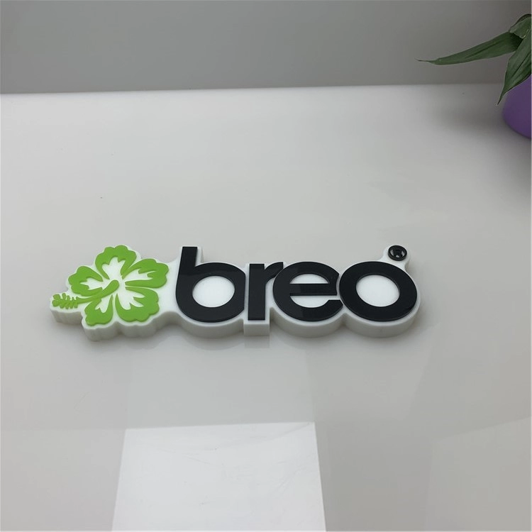 Signe de logo acrylique 3d en plexiglas vert et noir personnalisé