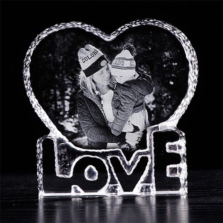 Cadre Photo Acrylique Cristal d'Amour Personnalisé