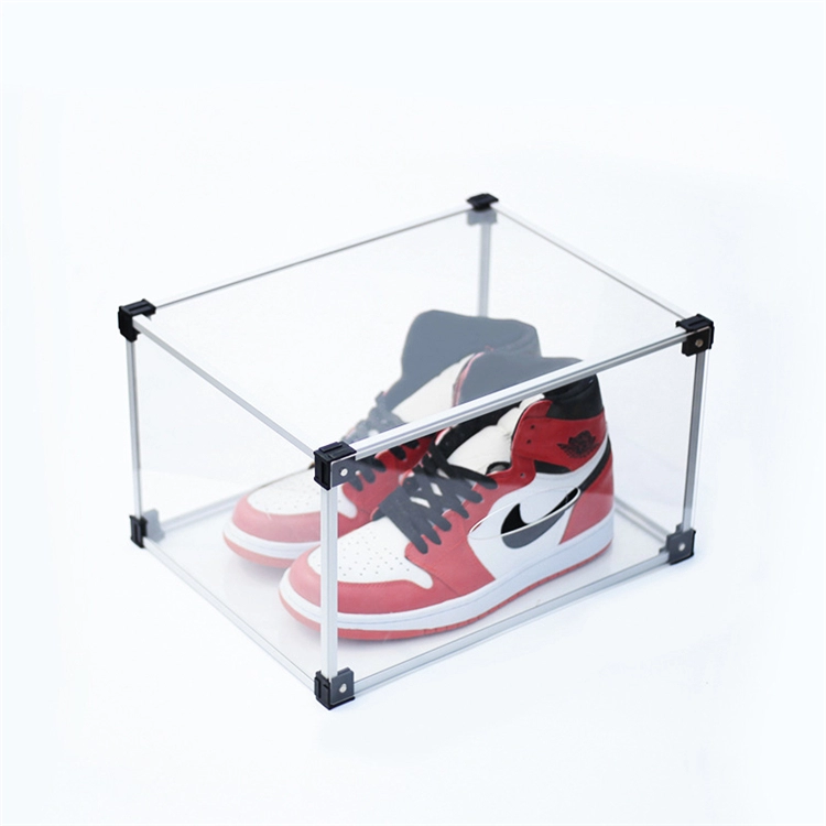 Drop front box acrylique Boîte à chaussures anti-poussière stockage en acrylique Pour les objets de collection
