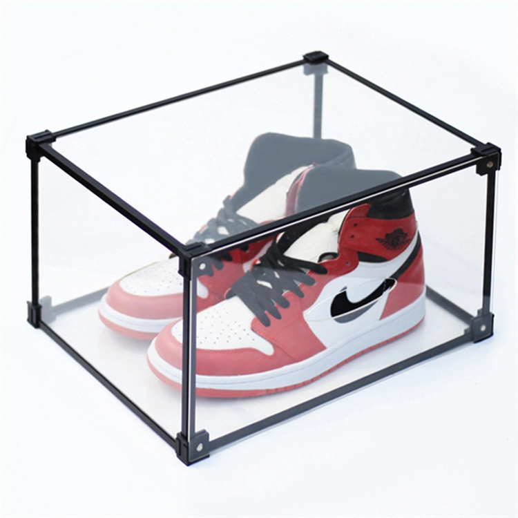 Drop front box acrylique Boîte à chaussures anti-poussière stockage en acrylique Pour les objets de collection