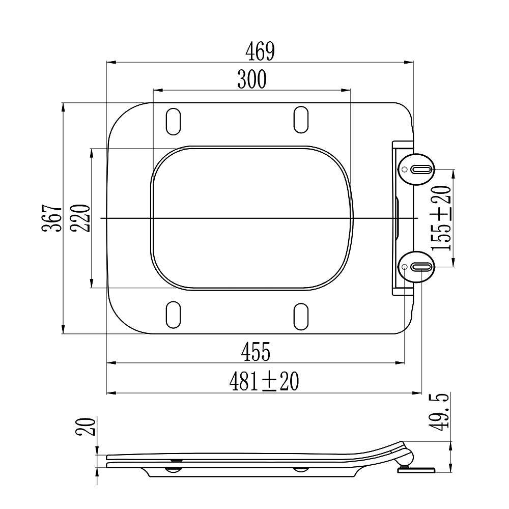 Couvercle de réservoir de toilette super-mince de type sandwich siège de toilette ultra-mince