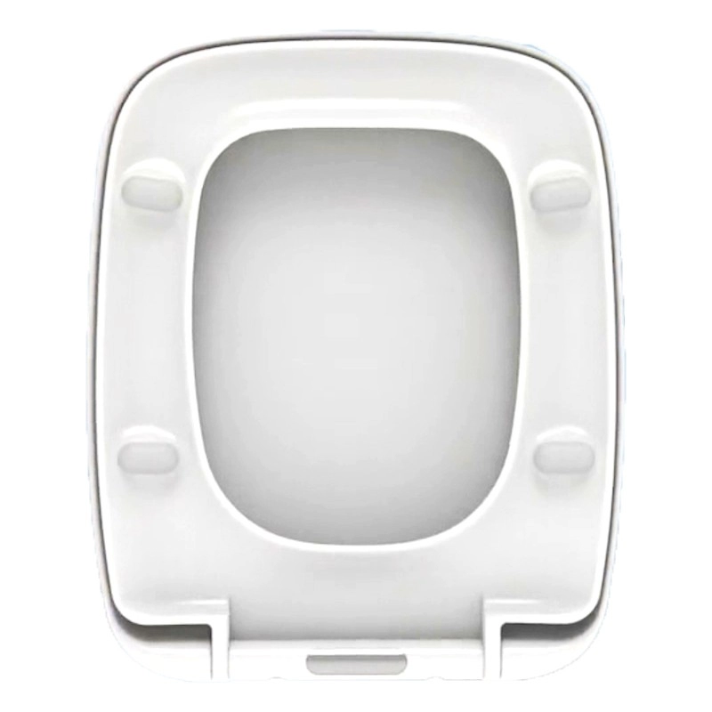 Housse de siège de toilette en forme de carré de siège de toilette à bords tranchants à fermeture douce thermodurcissable