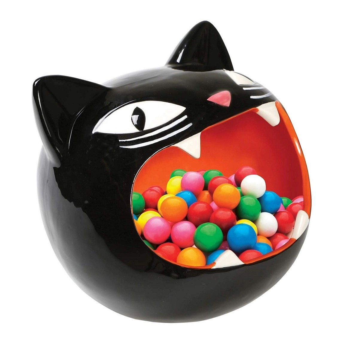 Décoration de bol de bonbons en céramique chat noir