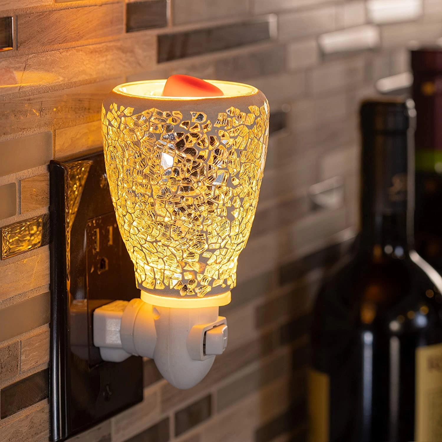 Lampe de brûleur de fonte de cire électrique en verre 3D pour le salon