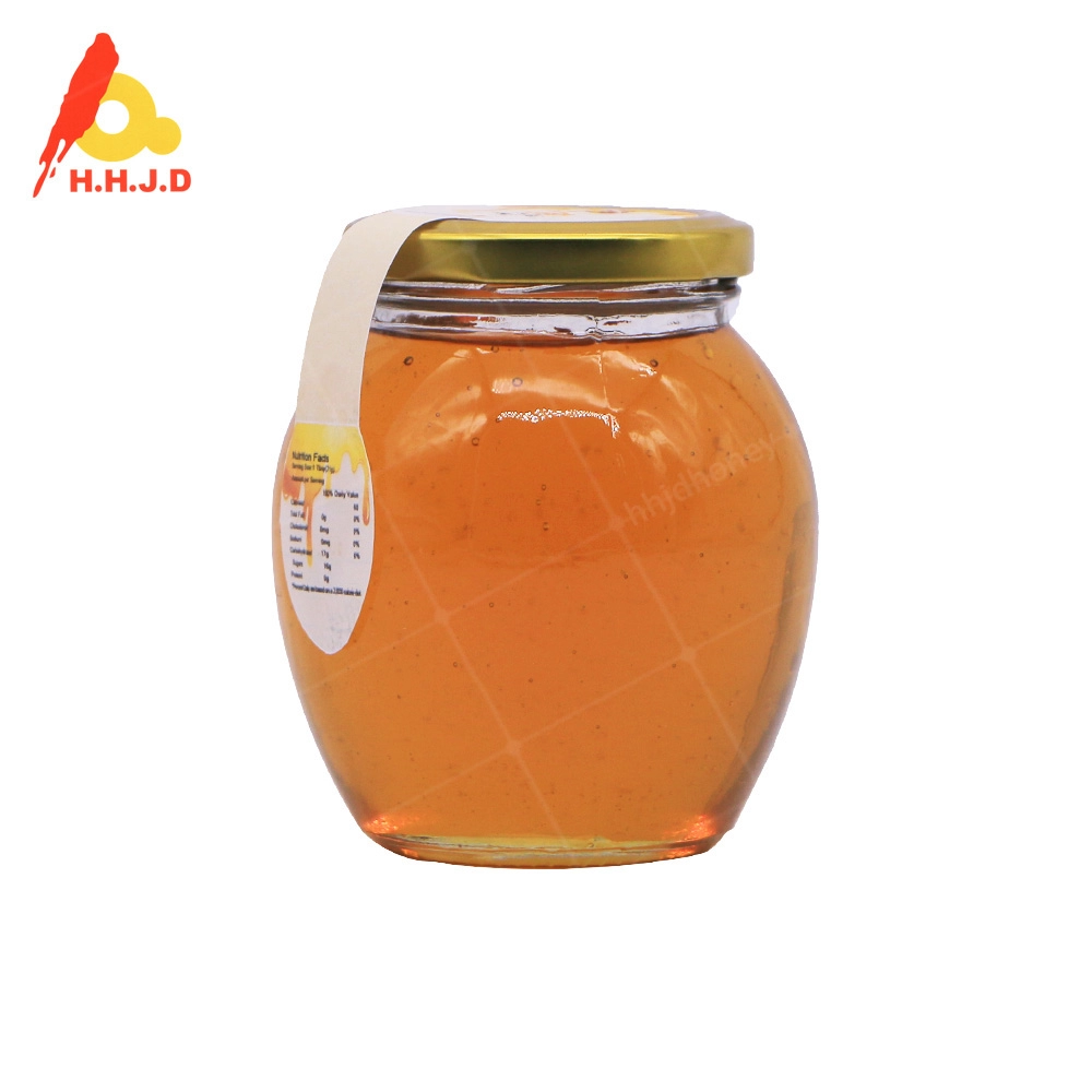 Bouteille de vente au détail d'usine de miel de tournesol brut naturel