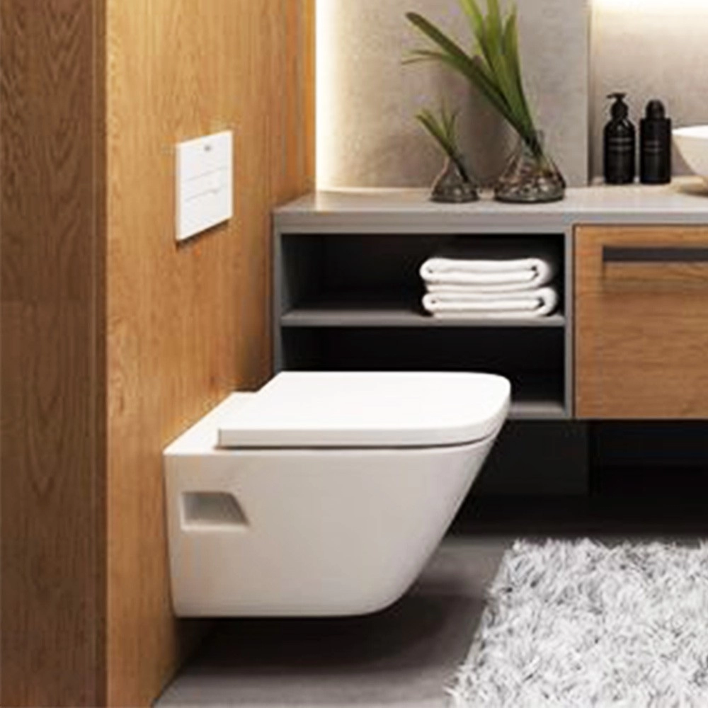 Couvercle de couvercle de WC rectangulaire blanc à dégagement rapide couvercle de siège de toilette carré à fermeture douce