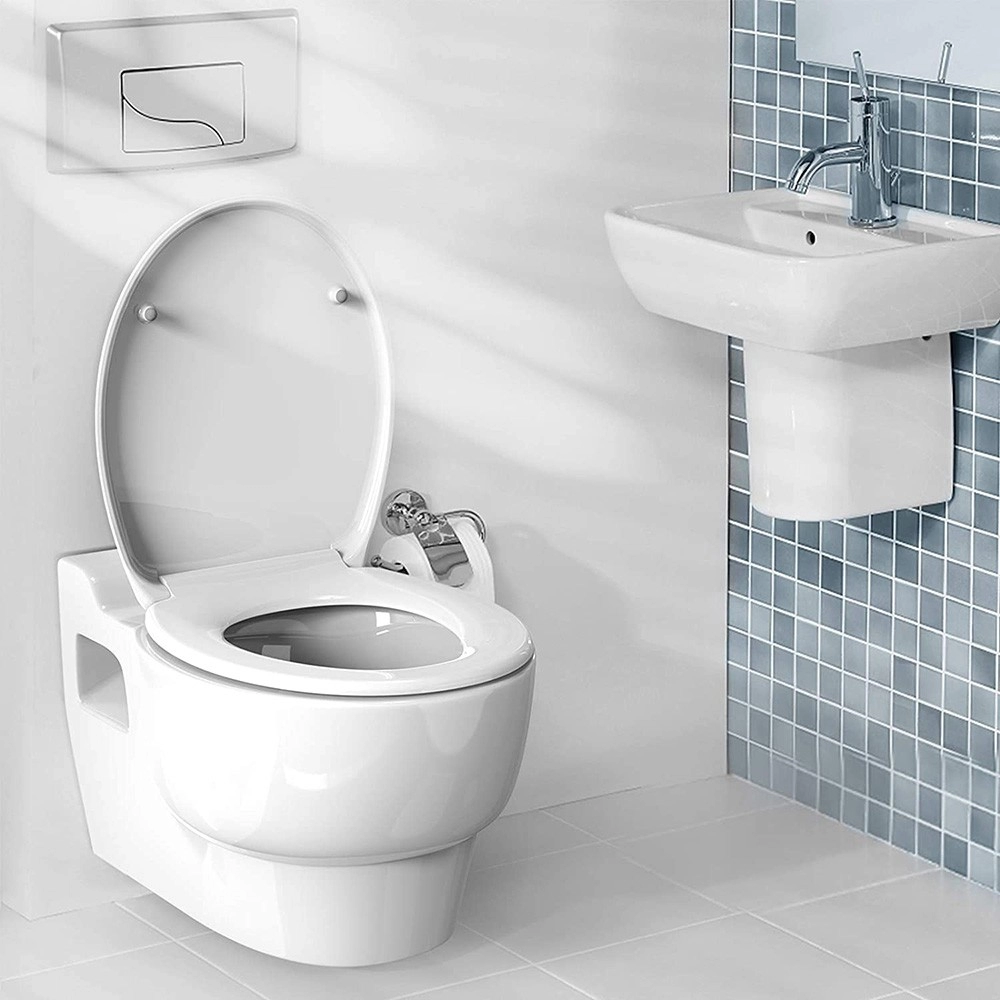 Housse de siège de toilette confort de type sandwich Siège de toilette ovale classique UF
