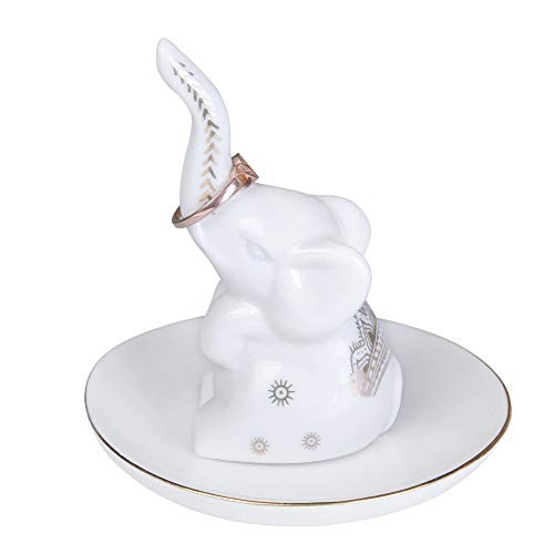 Artisanat en céramique éléphant bijoux anneau porte-vaisselle pour fiançailles mariage bibelots plateaux