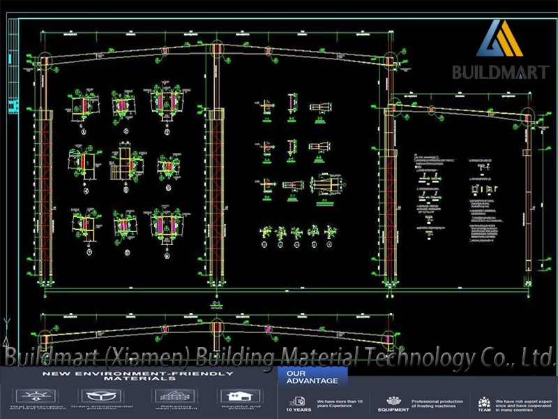 Structure métallique d'entrepôt préfabriquée préfabriquée par bâtiment de construction en acier de construction à faible coût