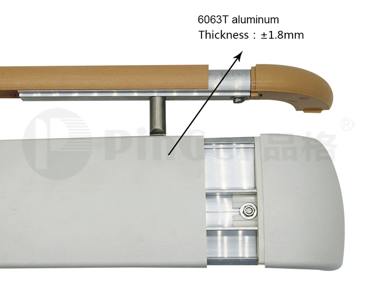 200mm height Hospital corrider wall handrail