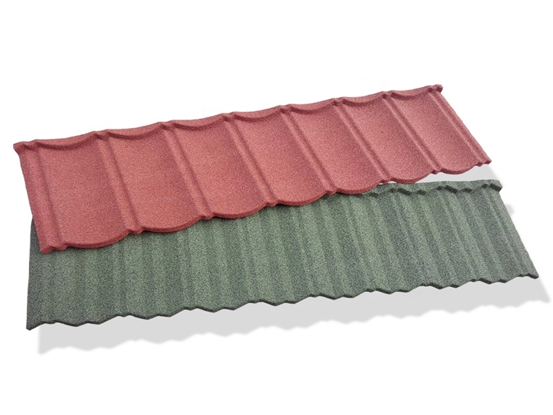 Tuile de toiture en acier revêtue de pierre colorée de nouveaux matériaux de construction