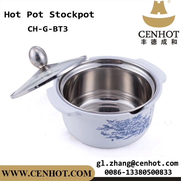 CENHOT Shabu-shabu Hot Pot Pot intérieur en acier inoxydable avec revêtement en plastique
