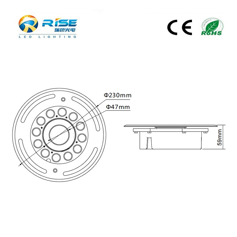 Anneau de fontaine à LED 12x3W 36W