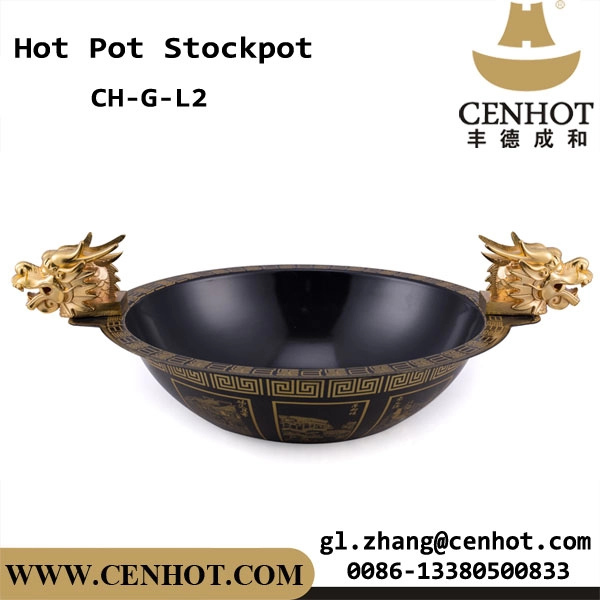 Marmites CENHOT Dragon Head Hot Pot avec revêtement en émail
