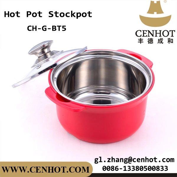 CENHOT Chinois Mini Hot-pot Ustensiles de Cuisine Colorés en Acier Inoxydable Ensemble de Hotpot
