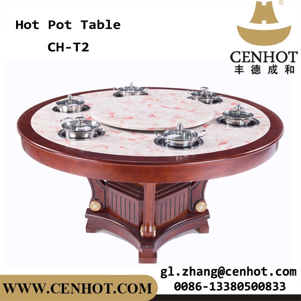 Table à manger en marbre CENHOT Hot Pot Restaurant avec cuisinière à induction
