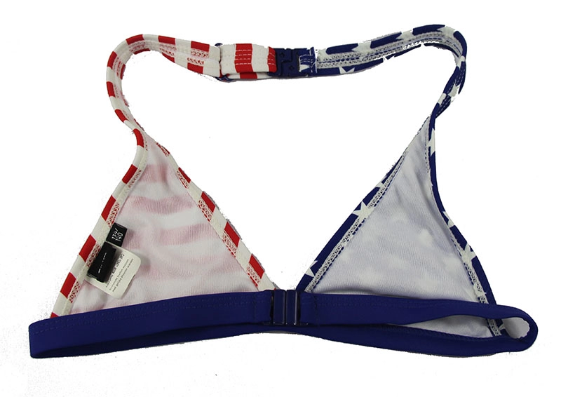 Ensemble de bikini triangle à licou avec drapeau américain pour enfant fille