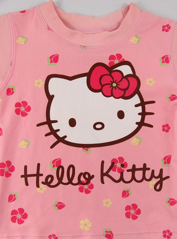 T-shirts rose Hello Kitty Rashguard pour toute-petite fille