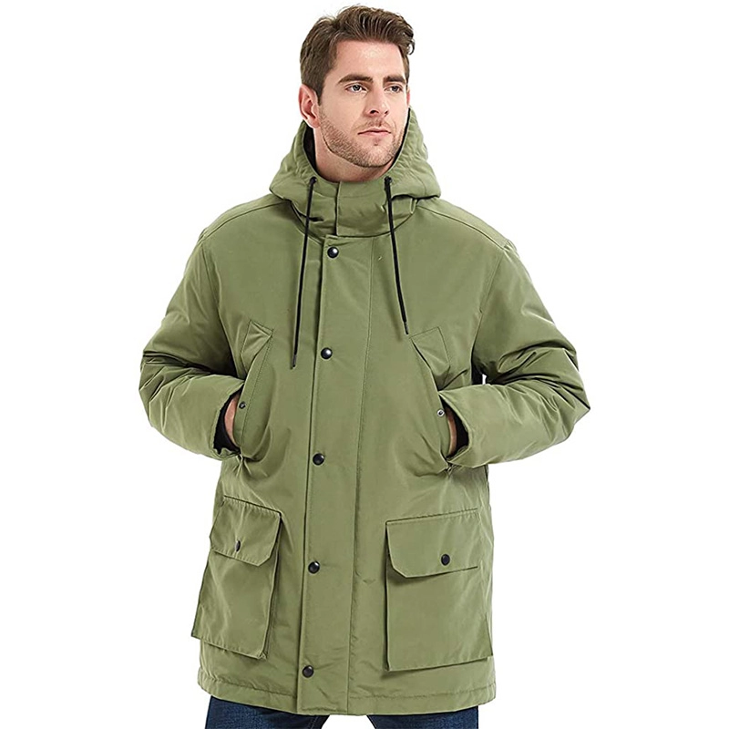 Doudoune d'hiver épaisse pour homme avec manteau coupe décontractée à capuche