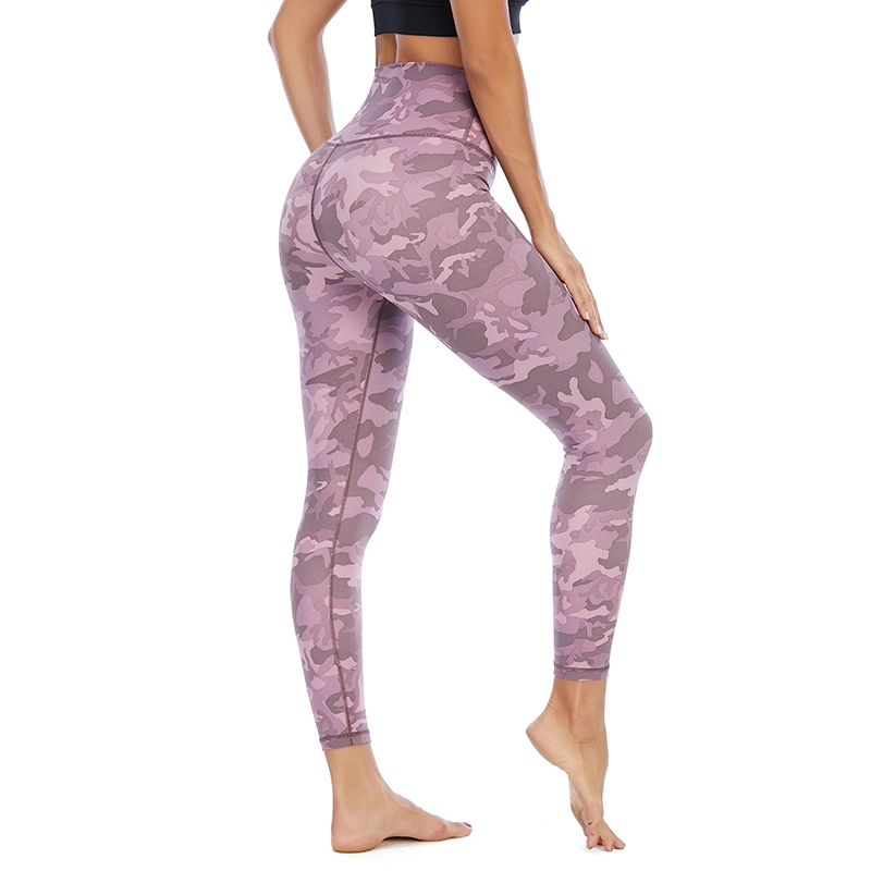 Leggings de yoga pour femmes avec impression camouflage taille haute