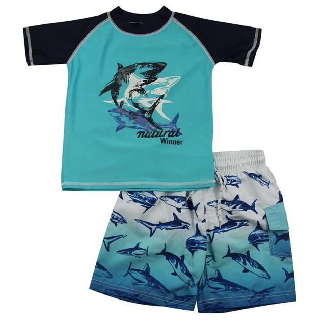 Maillot de bain et maillot de bain bleu et noir Shark
