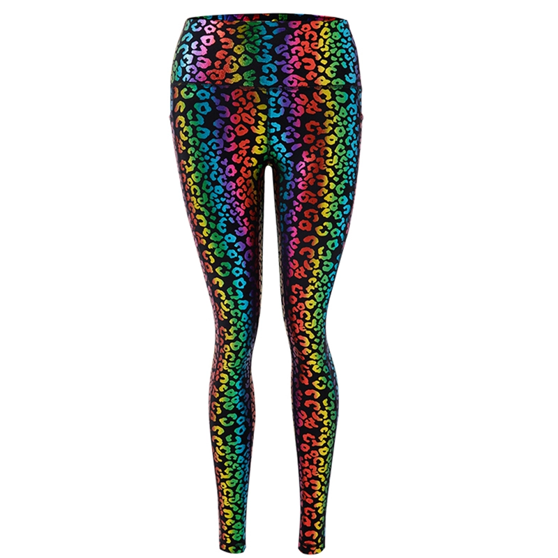Ensemble de leggings skinny taille haute imprimé léopard pour femme