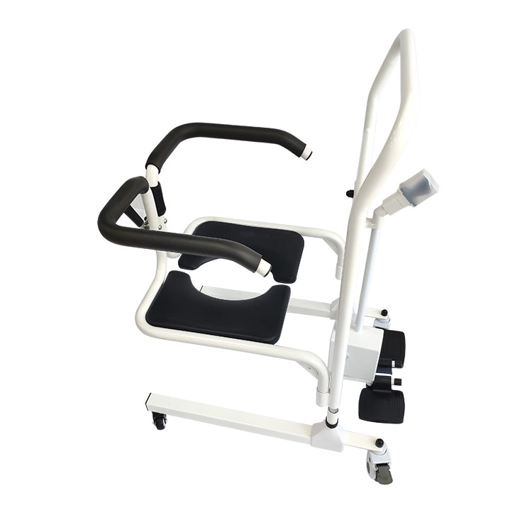 Équipement de toilette de roue de déplacement hydraulique facile électrique portatif médical chaise d'aisance patiente de transfert de soins infirmiers de fauteuil roulant