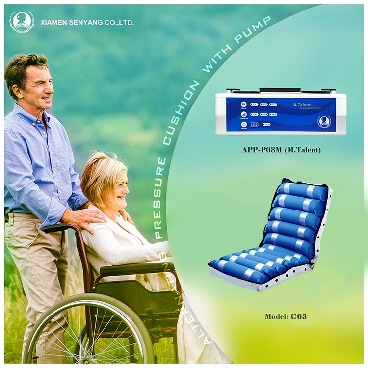 Coussin anti-escarres à pression alternée de confort coussin d'air de chaise de siège gonflable médical pour fauteuil roulant