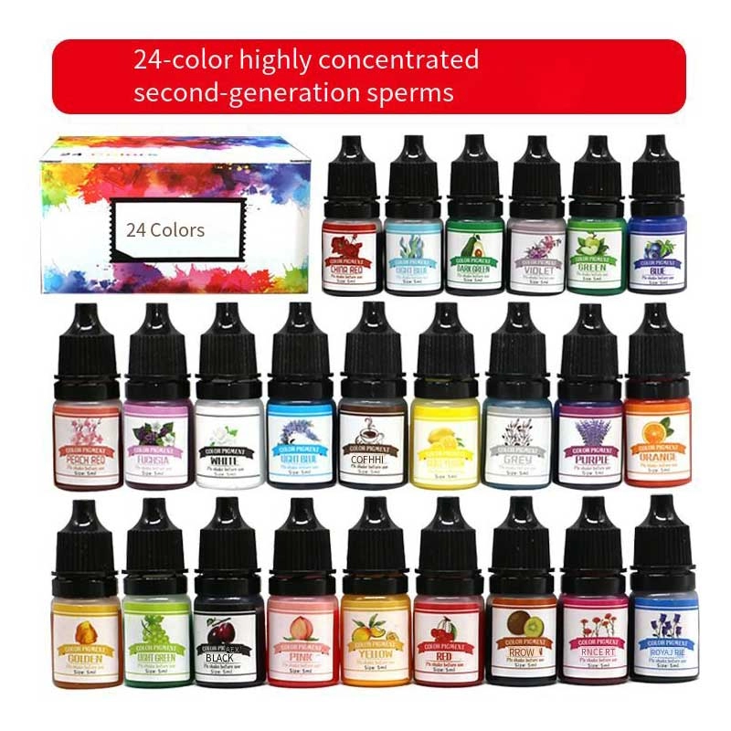 Pigment de résine époxy UV 24 couleur liquide huileux haute concentration goutte gel essence de couleur