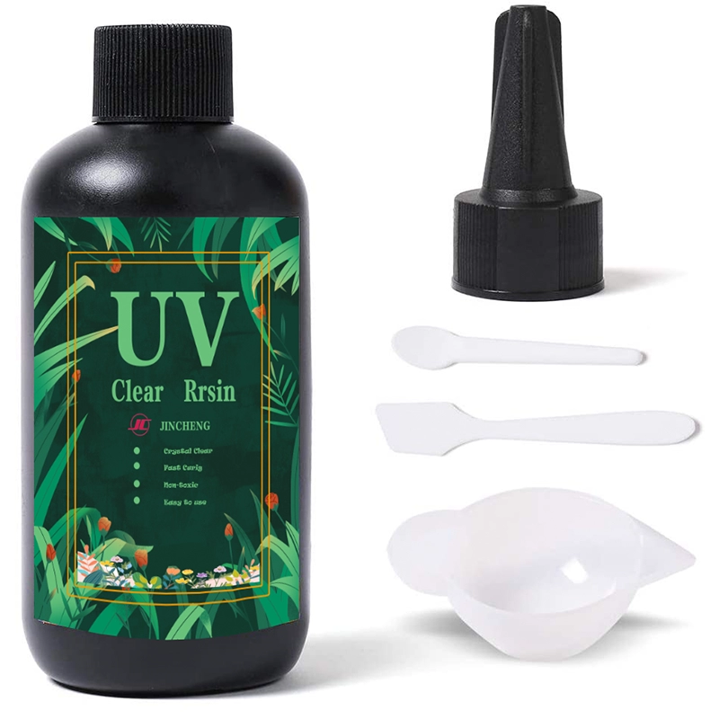 Kit Résine UV 200g Colle UV avec Gobelet Silicone Spatule Plastique