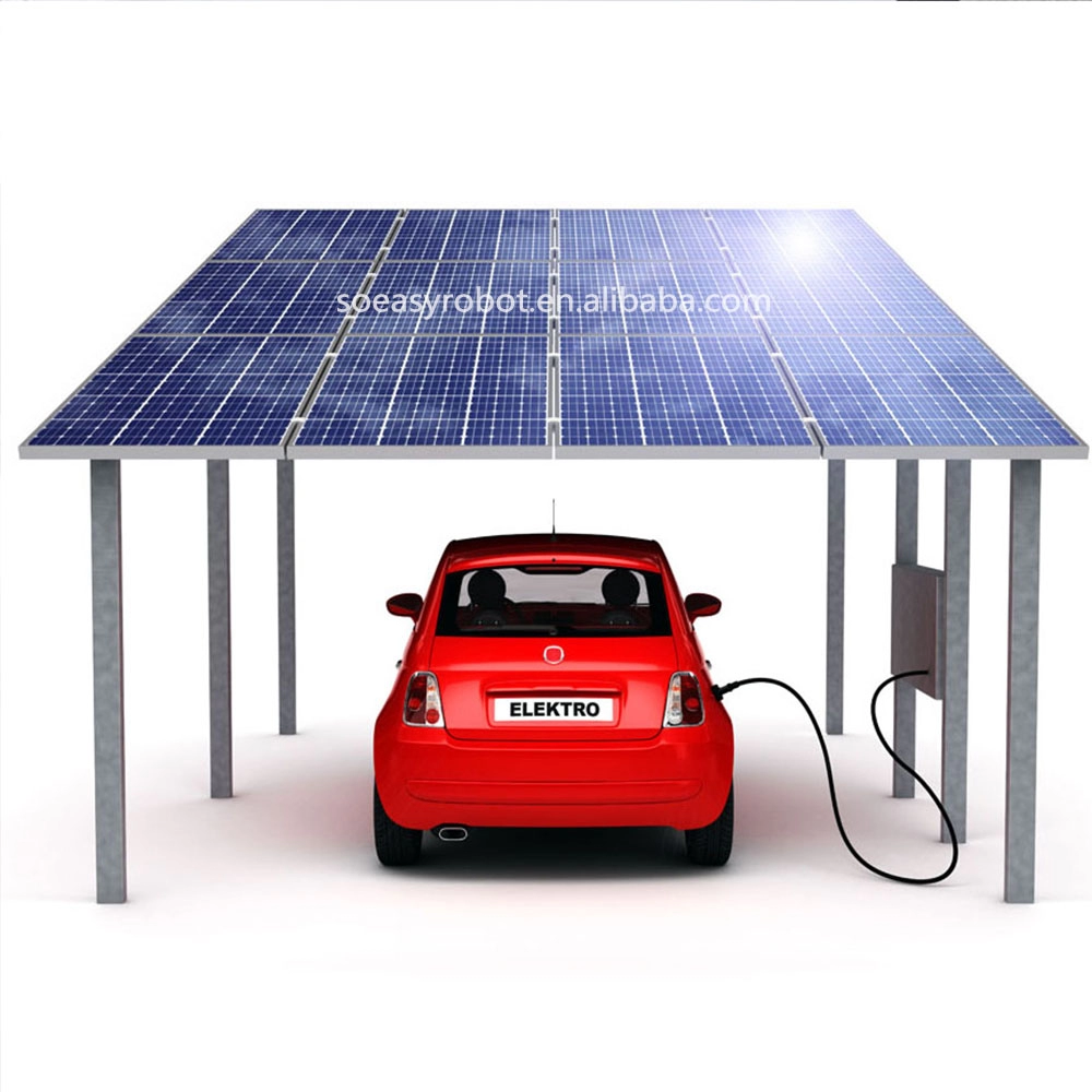 Abri de voiture solaire de système de panneau solaire de stationnement de voiture de conception moderne