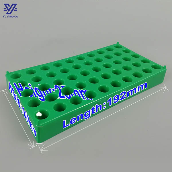 Plastic sample vials storage rack